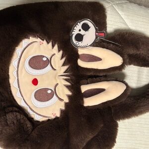 Brown LaBuBu Plush Bag with Cute Face Design